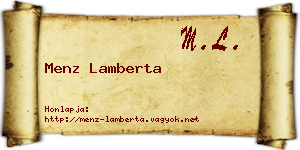 Menz Lamberta névjegykártya